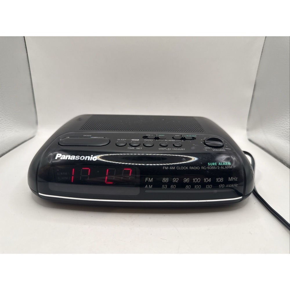 Vintage 1996 Panasonic Sure Alarm Clock Radio RC6088 AM/FM Radio Tested & Works.